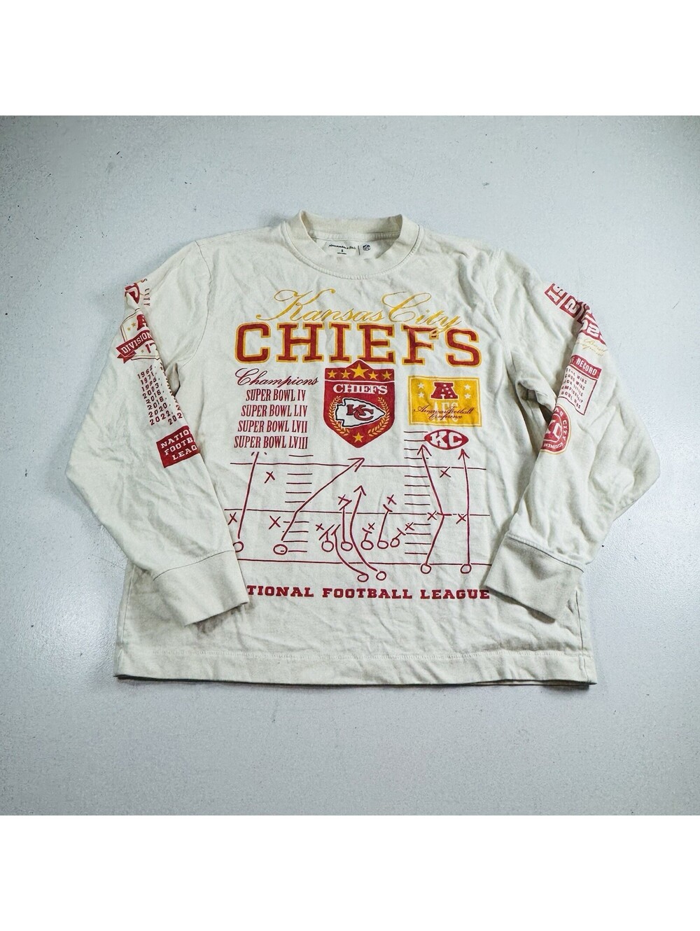 Abercrombie & Fitch Kansas City Chiefs T Shirt Long Sleeve Men’s Size Small